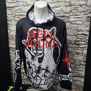 Hell Bound XL Black and Red Graphic Hoodie